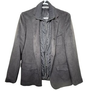 Alfani Mens Corduroy Lined Blazer Sport Coat Jacket Gray Removable Collar XL